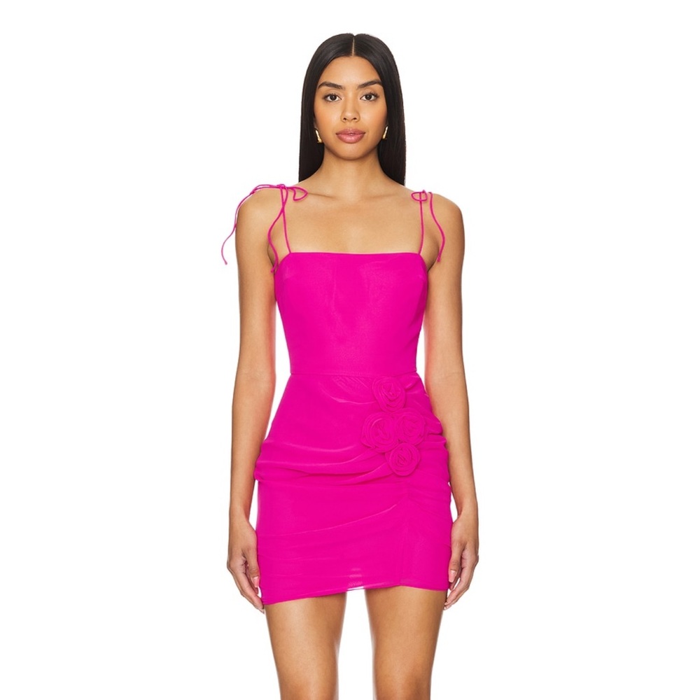 Amanda Uprichard Pink Ruched Mini Dress